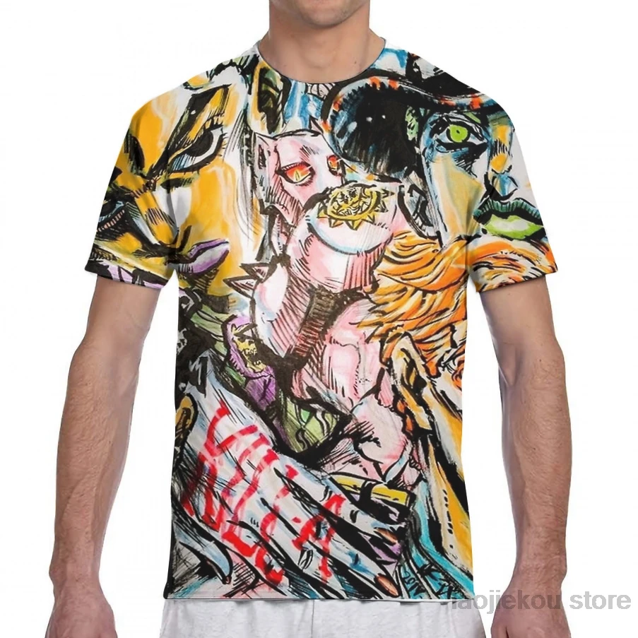 Футболка Yoshikage с принтом Невероятные приключения Кира Джоджо | Мужская одежда