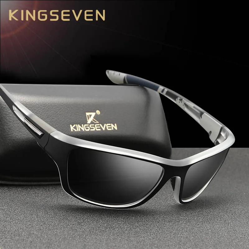 KINGSEVEN Ультралегкая оправа поляризационные солнцезащитные очки мужские модные
