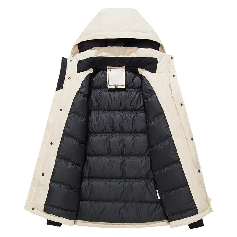 Men's Down Jacket Winter Warm Windproof Waterproof Coat Detachable Hooded Parka High Quality Padded Outwear Male Clothes