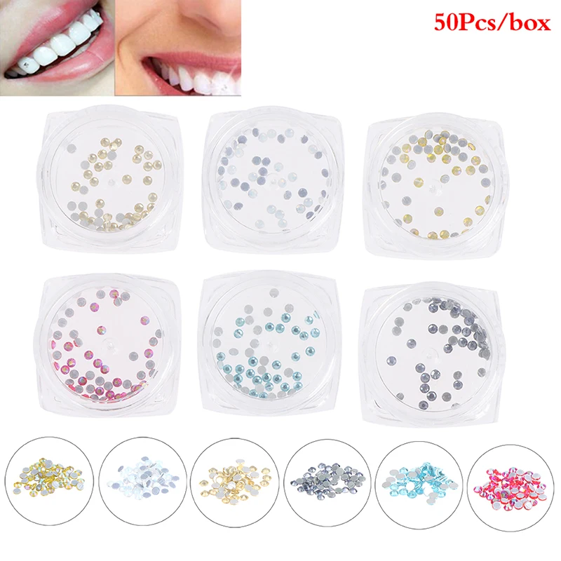 

50pcsTooth Beauty Diamond 6 Colors Dental Crystal Tooth Jewelry Ornaments Tooth Gems Teeth Jewelry Gem Bur