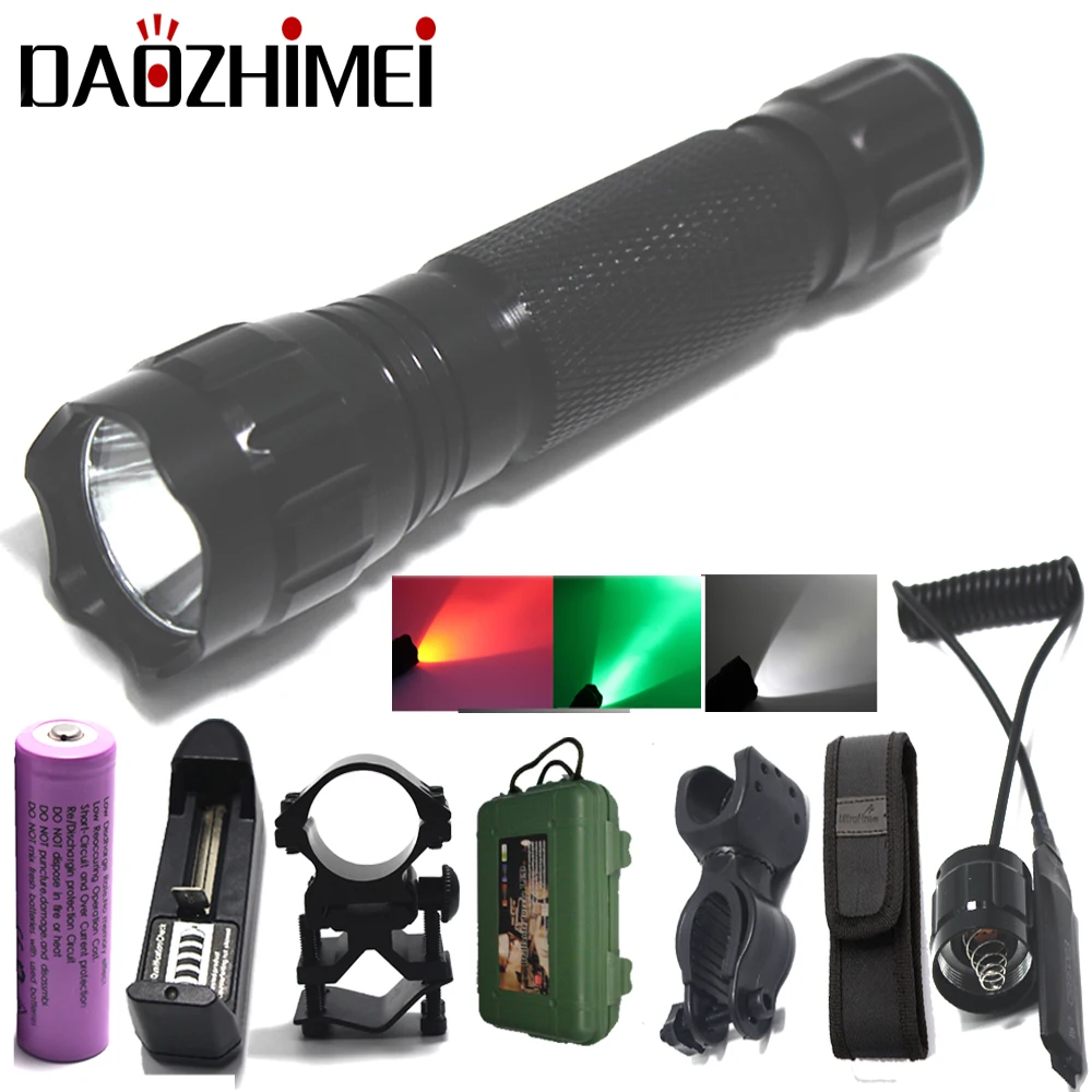 2000 люмен XML T6 + XPE белый/зеленый/красный светодиодный фонарик 1 режим