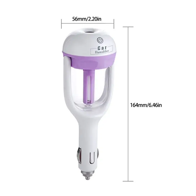 

Car Mini Air Humidifier Aroma Diffuser Essential Oil Diffuser Air Purifier Mist Maker with 180 Degree Rotation
