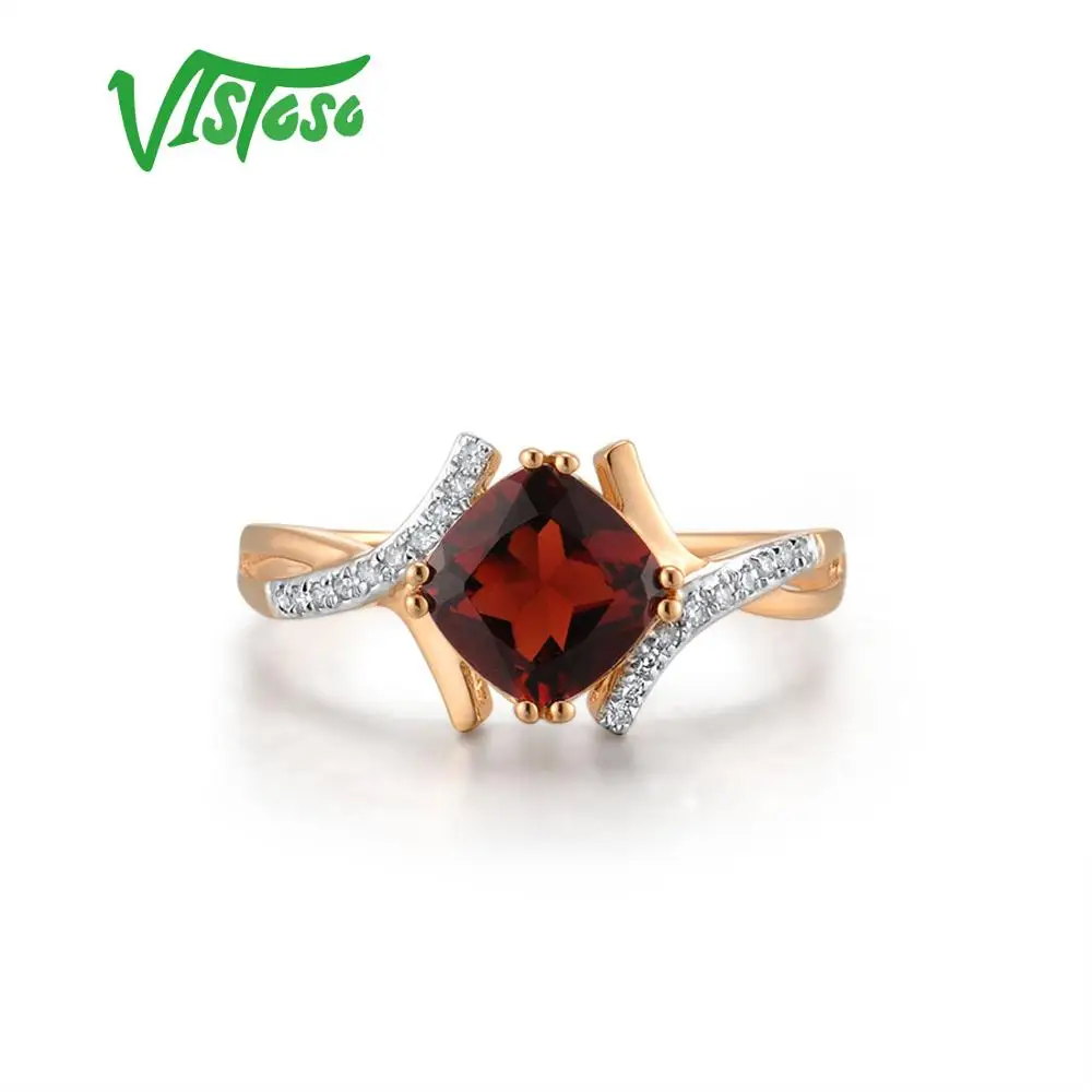 VISTOSO золотые кольца для женщин Подлинная 14K 585 кольцо из белого золота сверкающие бриллианты Небесно-Голубой Топаз Свадьба юбилей ювелирные украшения