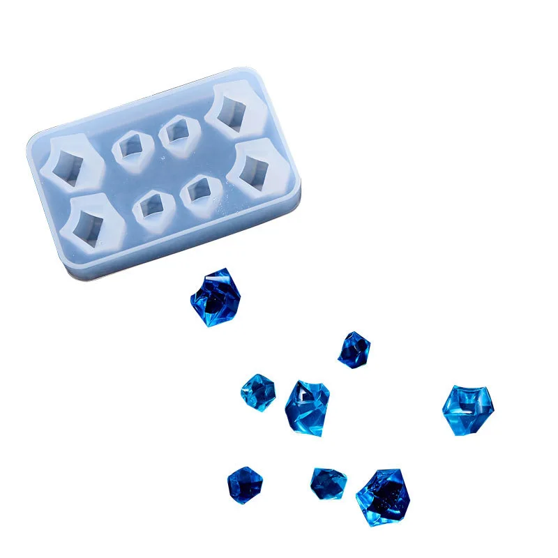 

1Pcs Silicone Simulated Ice Cube Mold Diamond Shape Multifunction Jewelry Charms Pendants Mould Irregular Handmade