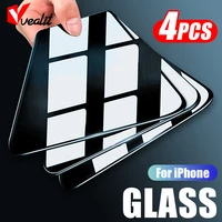 4pcs full cover protective glass for iphone 13 12 11 pro max 8 7 plus screen protector iphone 13 12 mini x xs max tempered glass