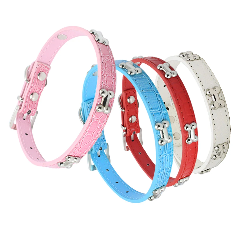 Регулируемый ошейник из искусственной кожи для маленьких собак и