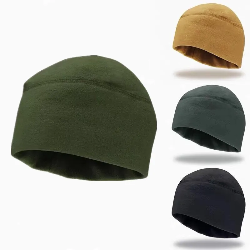 

Men Women Unisex Winter Solid Color Soft Warm Watch Cap Polar Fleece Thickened Military Army Beanie Hat Windproof Outdoor Tough