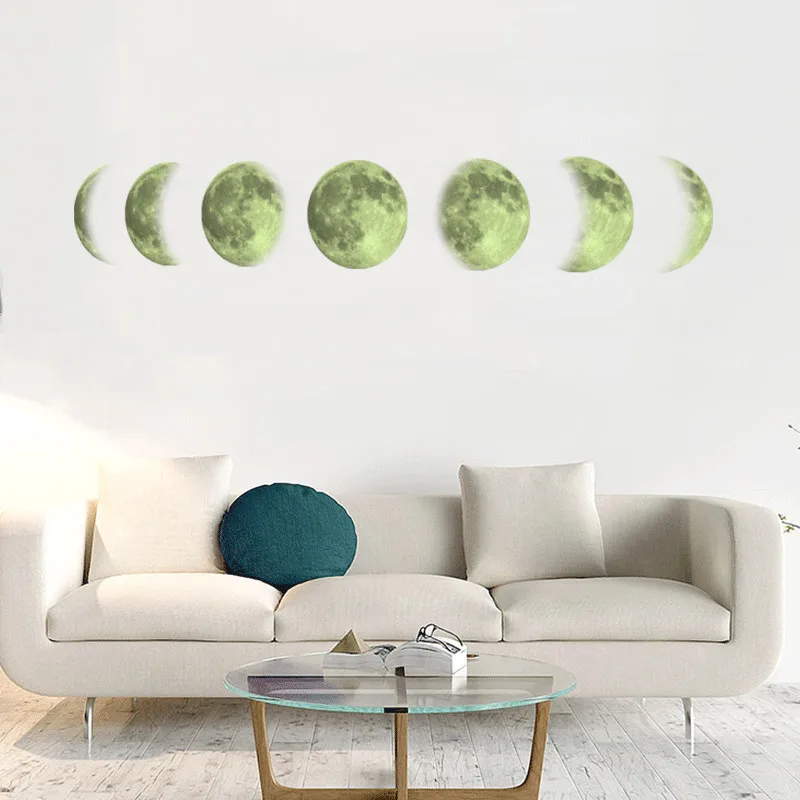 

Home Decoration Luminous Wall Stickers Lunar Group Picture Living Room Bedroom Wall Glowing Background In Darkness 2020