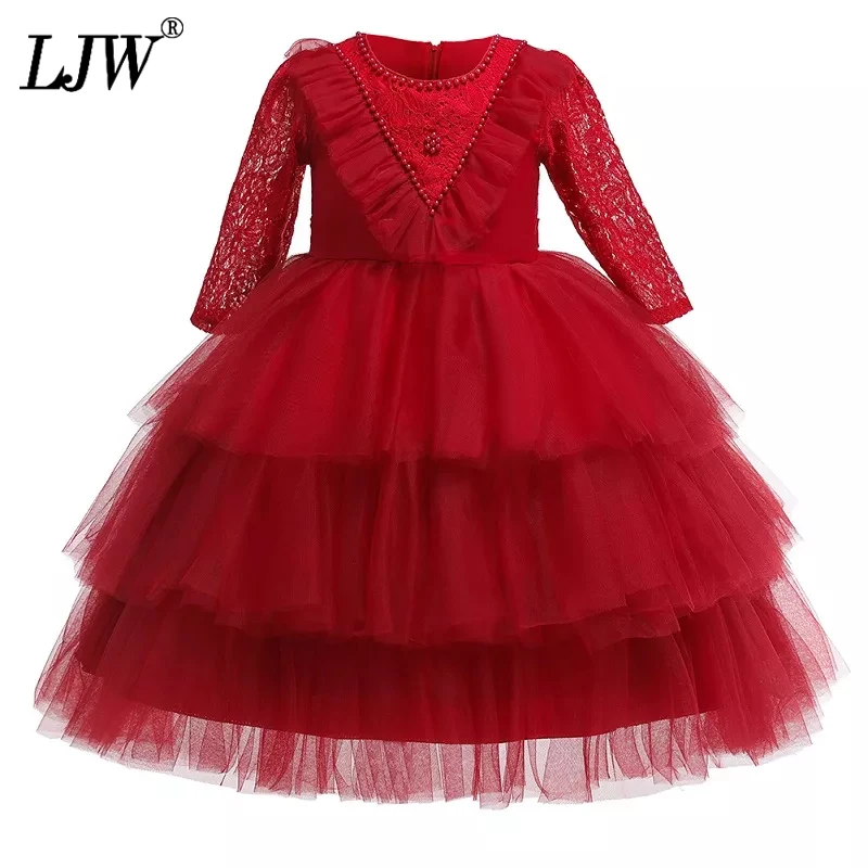 Для маленьких девочек платье с кружевами для крещения 1 5year день рождения