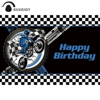 allenjoy motorcycle happy birthday theme backdrop racing car competition boy red blue party supplies custom poster background