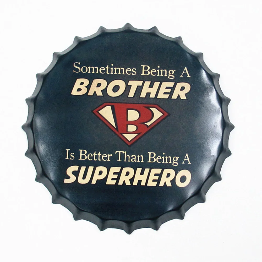 Bottle Cap Metal Tin Signs Plates Beer/Drink/football/Cafe Retro Decoration Wall Art Plaque Vintage Home Decor Poster 35cm