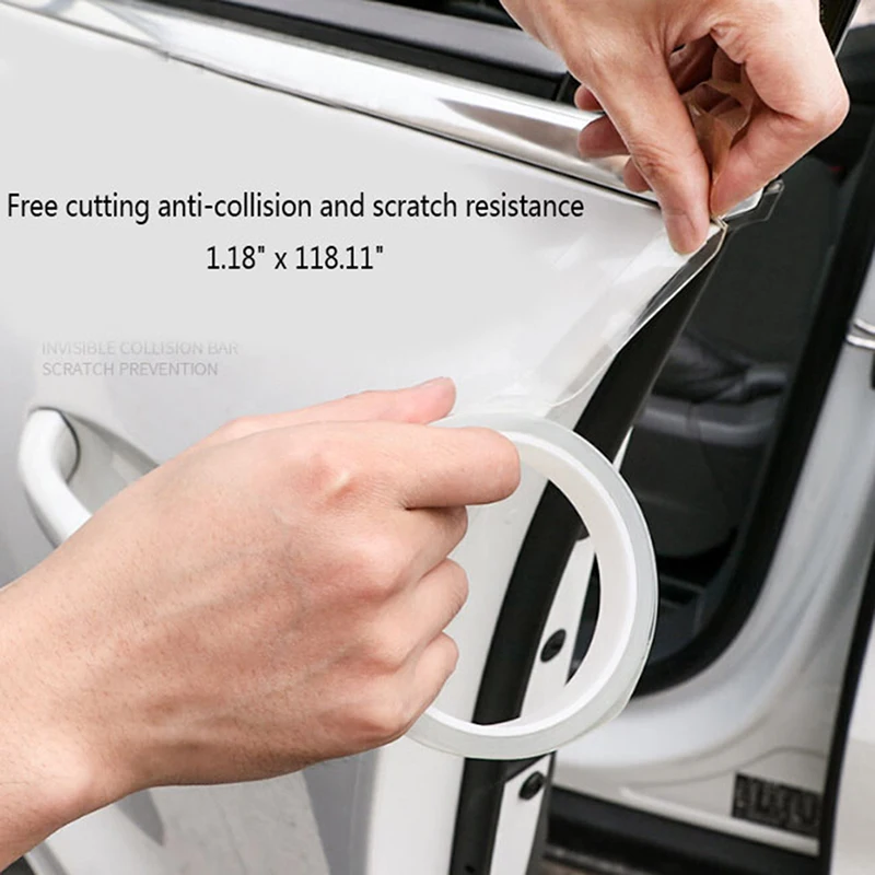

3*300CM Car Sticker Carbon Fiber Rubber Door Sill Protector Edge Guard Strip