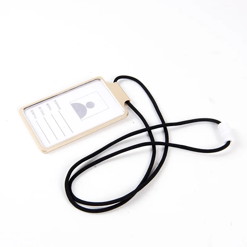 

Aluminum Alloy Vertical Name Tag Badge Holders ID Card Holders with Lanyard Office Company Supplies Work Bus Card Holder