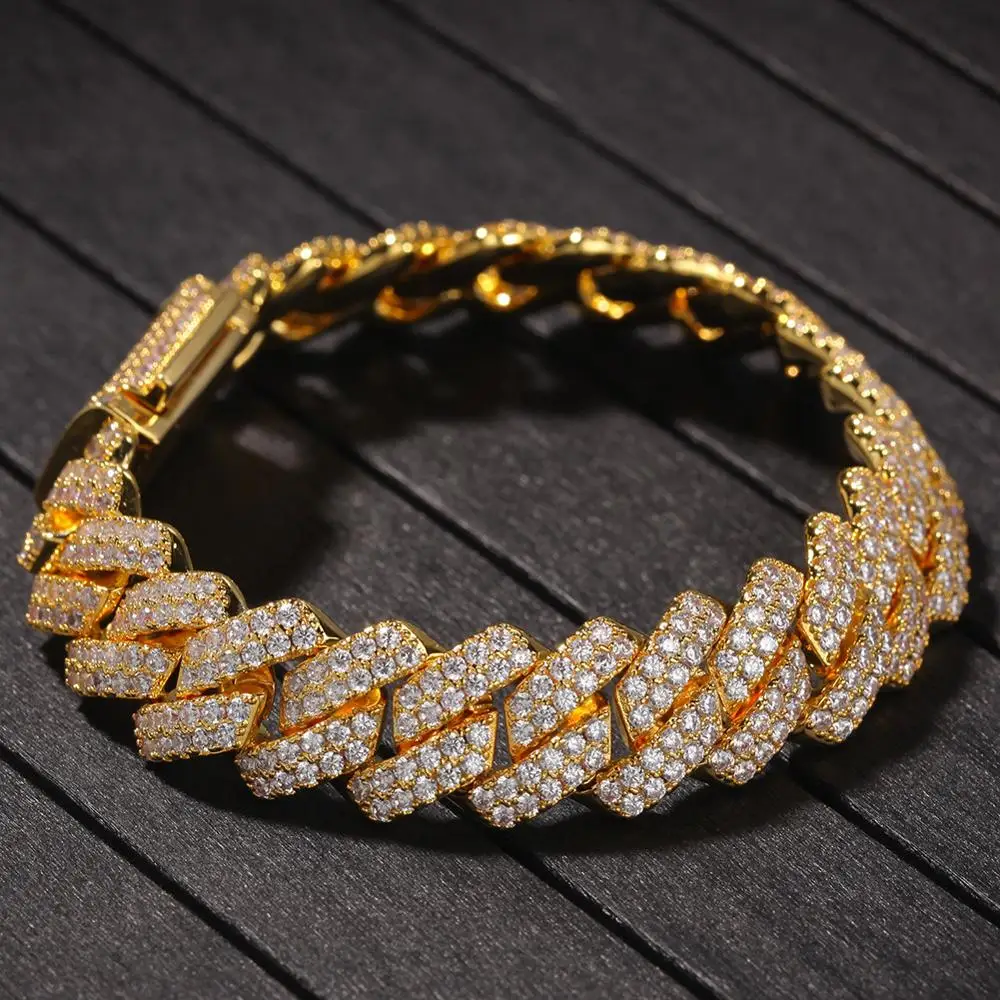

Men Hip hop bracelets pave setting AAA Zircon High quality Male Hiphop iced out bling cuban chain bracelets Hiphop jewelry gifts