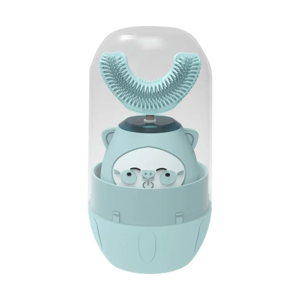 

Children's Smart U-shaped Voice Electric Toothbrush Cartoon Sonic Silicone Rechargeable Piggy Upgraded Version