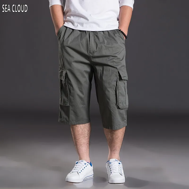 

82 Summer plus size casual capris shorts men's clothing loose Elastic Waist Knee Length hiphop short trousers 2xl 6xl