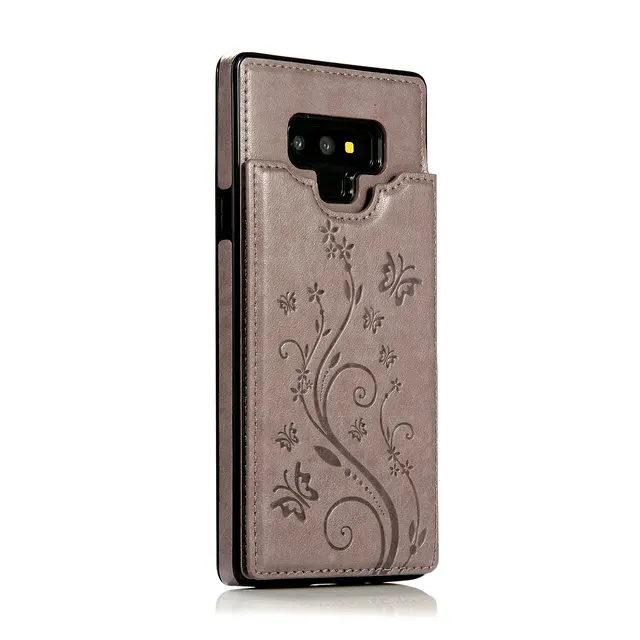 Роскошный кожаный чехол для samsung S9Plus чехол S10Plus Note9 чехол для Note 9 Galaxy S10 S9 S8 Etui для samsung Note 10 Plus чехол S10E - Цвет: Gray Pattern