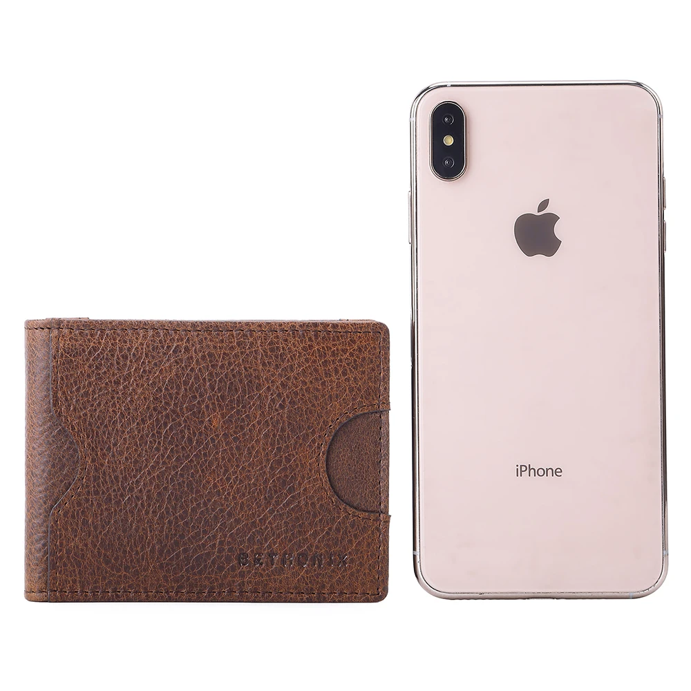 Betronix: новый дизайн Воловья кожа первый слой Короткий Мужской долларовый зажим