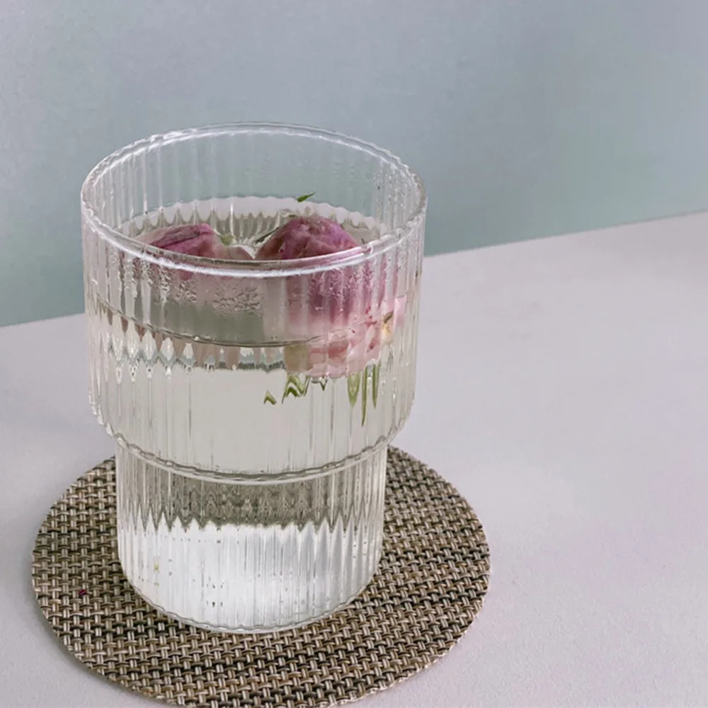 Нордическая бутылка для воды стеклянные чашки Золотая вертикальная полоса