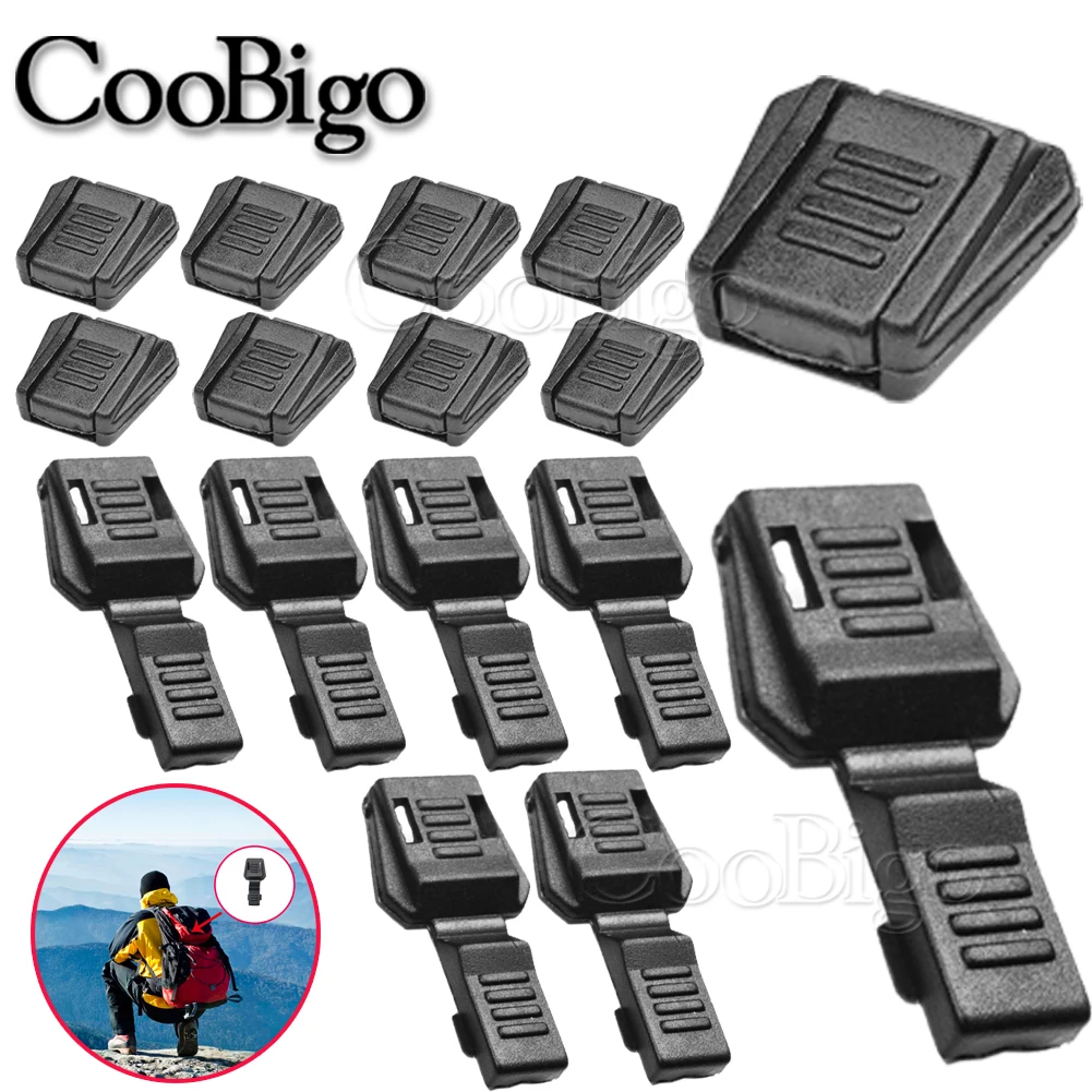 10 шт. застежка молния концы шнура черная пластиковая клипса для Паракорд рюкзака