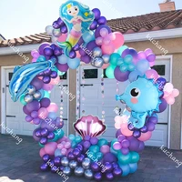 151pcs mermaid tail balloon garland arch latex balloons birthday party decoration wedding baby shower ocean theme party supplies
