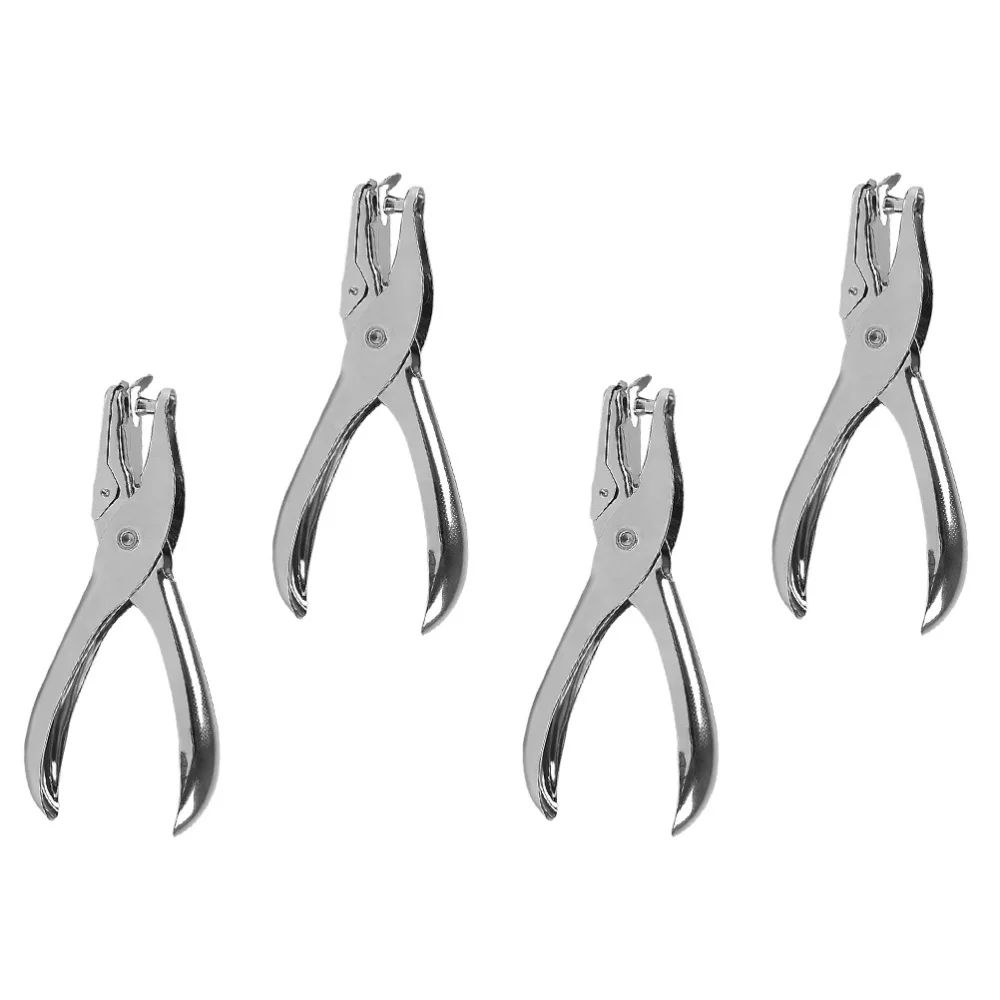 

4Pcs Useful Hole Punchers Multifunctional Hole Punch Machines (Silver)