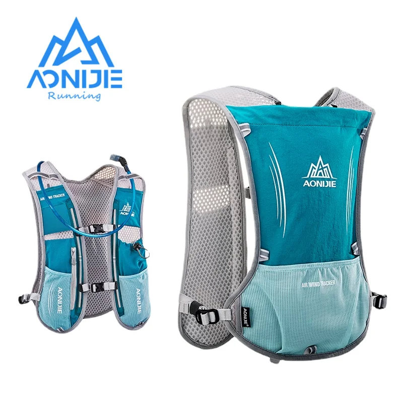 AONIJIE E913S 5L Hydration Backpack Rucksack Bag Vest Harness Water Bladder Hiking Camping Running Marathon Race Sports Orange