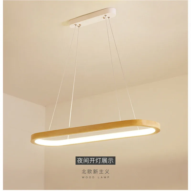 Квадратная светодиодная деревянная люстра в скандинавском стиле креативный