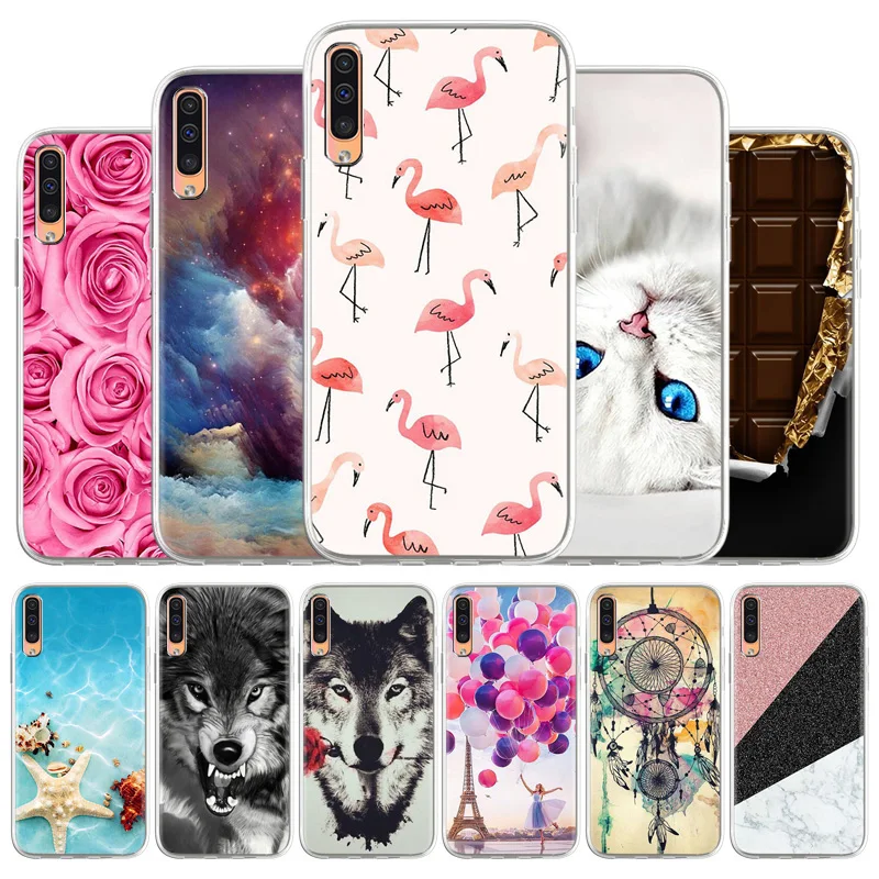 

Case For Samsung A50 Cases Silicone Cover For Samsung Galaxy A50 A 50 A505 6.4 inch Flower Animal Painted Phone Bumper Fundas