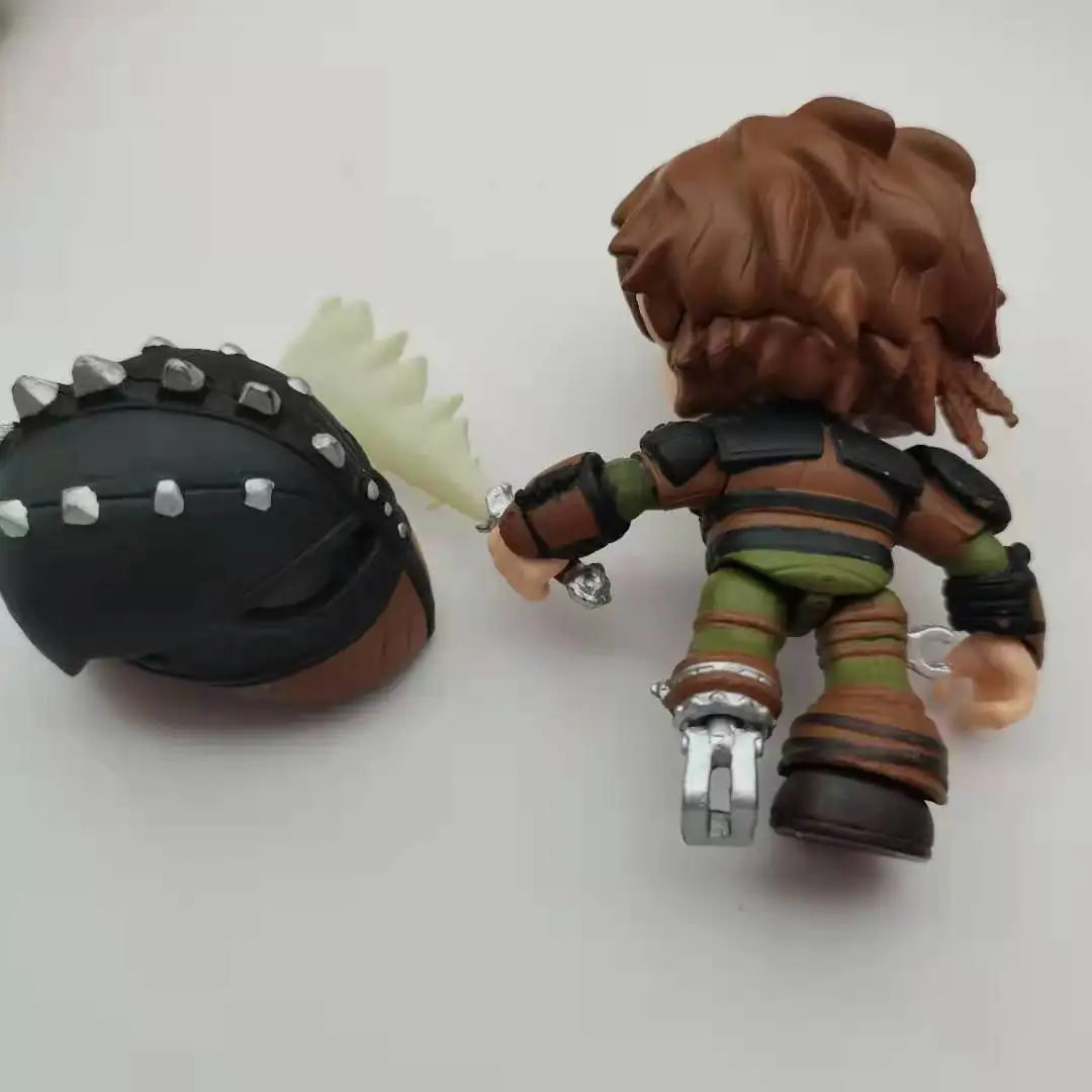 Действующая фигурка Hiccup Glow Weapon без Toothless Как приручить дракона виниловая кукла подарок коллекционный ТВ фильм игра редкая без коробки.