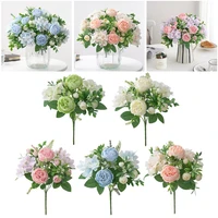 artificial peony flowers silk fake flower diy hydrangea peony bouquet ornaments wedding party home decoration bouquet accessorie