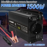 2000w dc12v to ac 220v 240v portable car power inverter charger converter transformer vehicle power supply eu socket dual usb