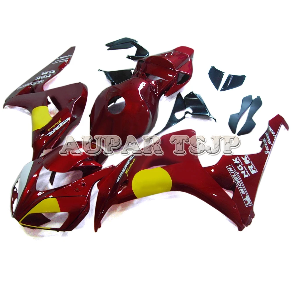 

Full Body Kit For Honda cbr1000rr 06 07 CBR1000RR 2006 2007 CBR 1000RR 06 07 ABS Plastic Fairings Deep Red Yellow Bodywork Kit