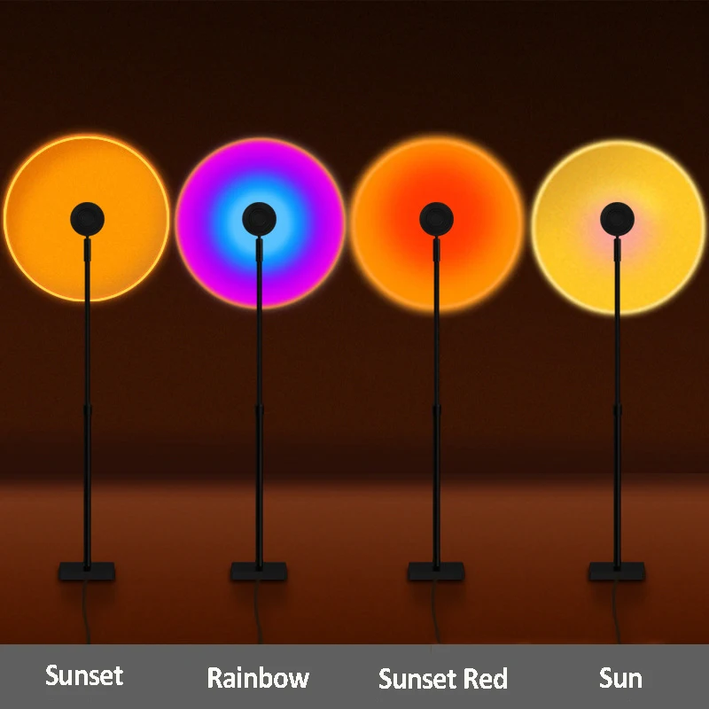 

Sunset Projector Lamp Rainbow Atmosphere Led Light Retractable Adjustable RGB Foor Lamp for Photo Live Wall Decoration Lighting