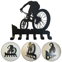 large wall key holder riding bicycle pattern 6 hooks wall hanger organizer for glasses clothes riding accessories wall decor