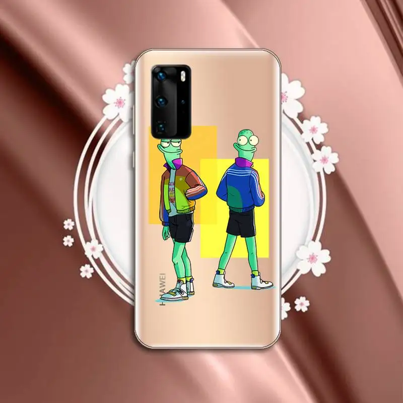 

cute Solar Opposites anime Phone Case Transparent for huawei P 40 30 20 lite pro smart 2019 honor 8X 10i 10 funda
