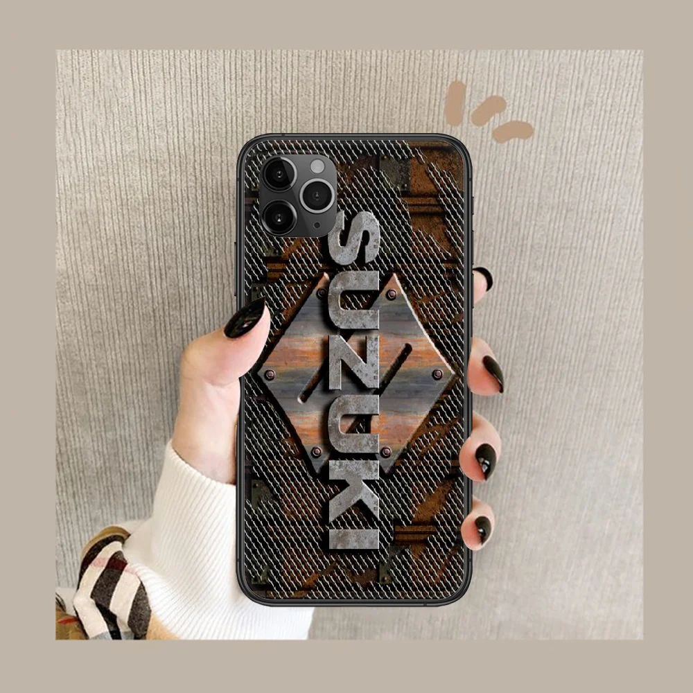 

SUZUKIS car Phone Case Cover Hull For iphone 5 5s se 2 6 6s 7 8 12 mini plus X XS XR 11 PRO MAX black Prime Silicone Bumper Soft
