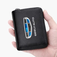 car genuine leather bag driver license bank card holder wallet for geely emgrand gt gc9 gc6 ec718 ec7 ec8 ck emgrand gs gl car