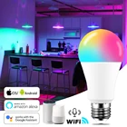 Умная светодиодная RGB лампа E27, 15 Вт, с поддержкой AlexaGoogle Home, 85-265 в