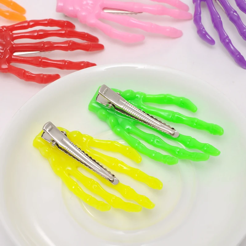 Хэллоуин скелет руки костные заколки для волос женщин девушек Нескользящие