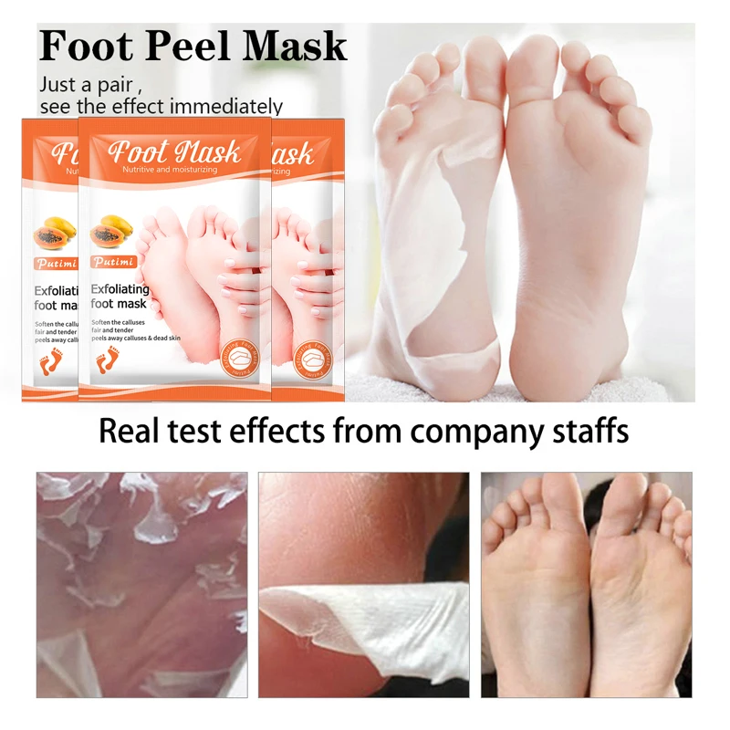 

Putimi 20Pcs/10Pair Exfoliating Foot Mask Peel Whitening Nutritive Moisturizing Foot Spa Pedicure Socks Foot Cream Peeling Masks