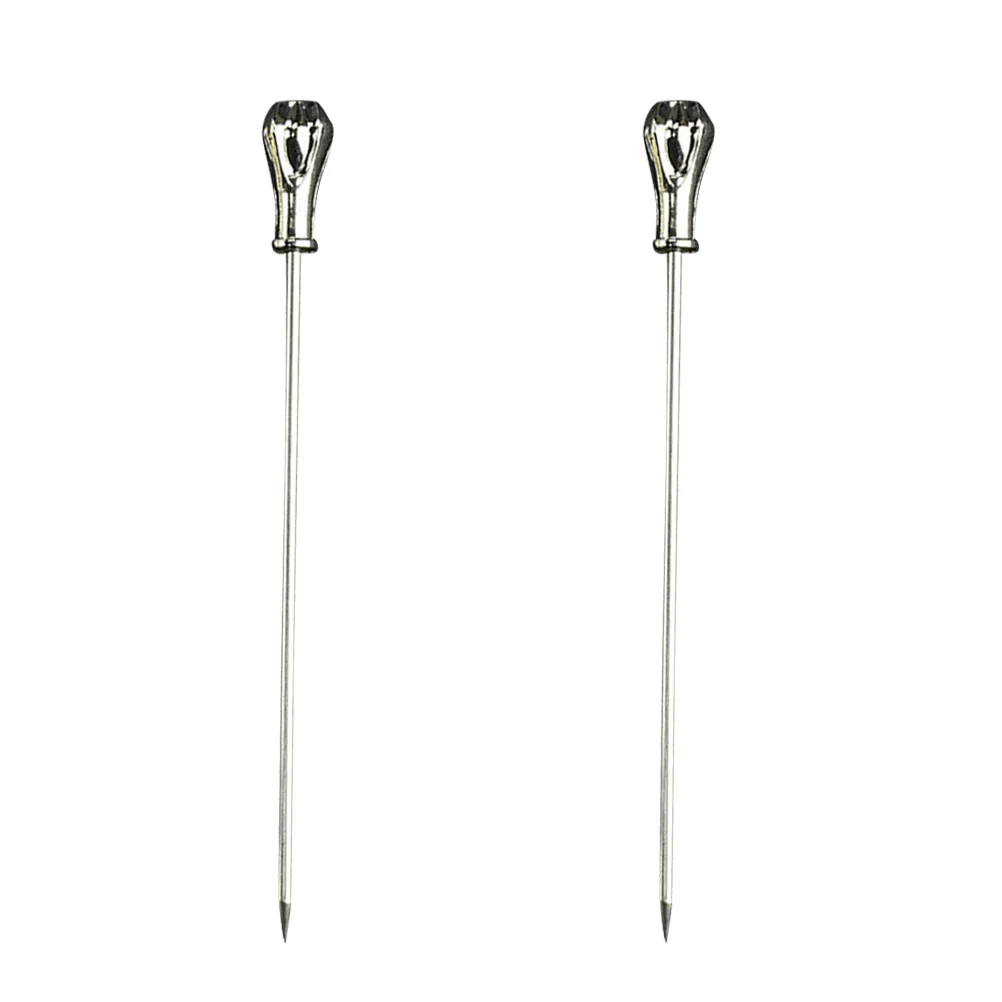 B Cocktail Sticks 2шт Нержавеющая сталь коктейльные палочки декоративные металлические Шпажки для фруктов Коктейльная соломинка для помешивания вечерние принадлежности отель KTV бар сувениры - Цвет: B Cocktail Sticks