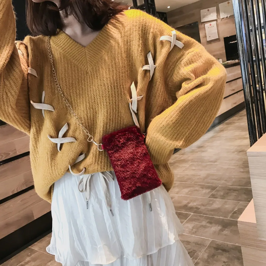 Женские сумки-Кроссбоди из искусственного меха осенне-зимние плюшевые кошельки