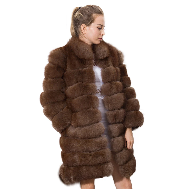 

NEW women real fox fur coat women's long blue fox fur coats fox jacket 90cm