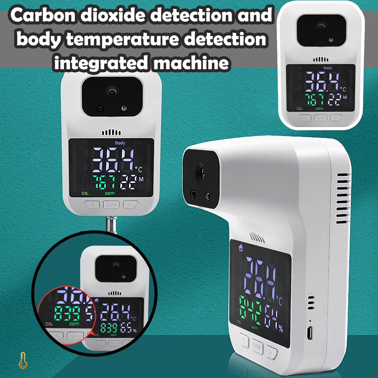 

Carbon Dioxide Detector Gas Concentration Content Color Screen Intelligence Co2 Meter Detector Digital Air Quality Monitor