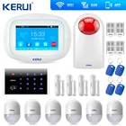 Беспроводная сигнализация KERUI K52 с большим сенсорным TFT цветным экраном, Wi-Fi GSM сигнализация, повторитель сигнала управления через приложение, RFID-клавиатура