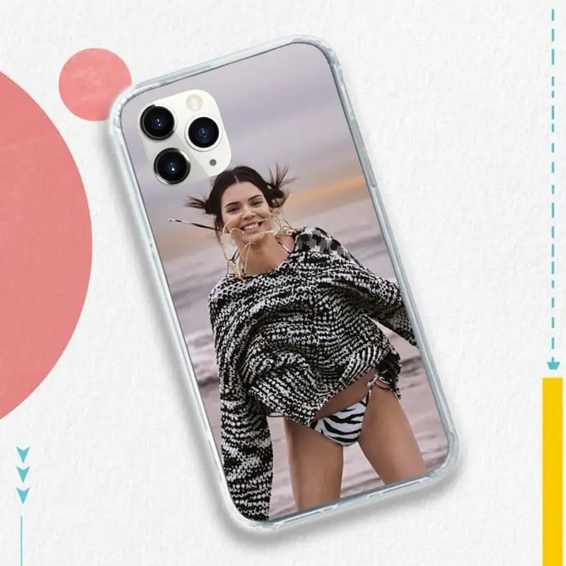 Прозрачный мягкий чехол для телефона со знаменитой звездой Kendall Jenner iphone 12 11 13 7 8 6 s