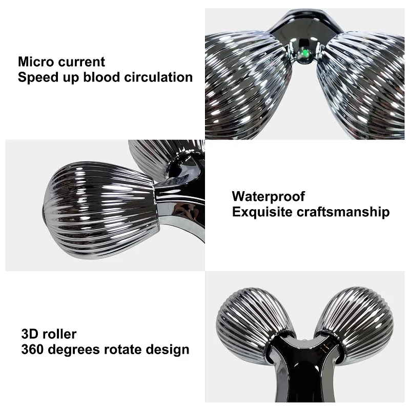 3D роликовый массажер лица серебро тонкое лицо для всего тела в форме Солнечная