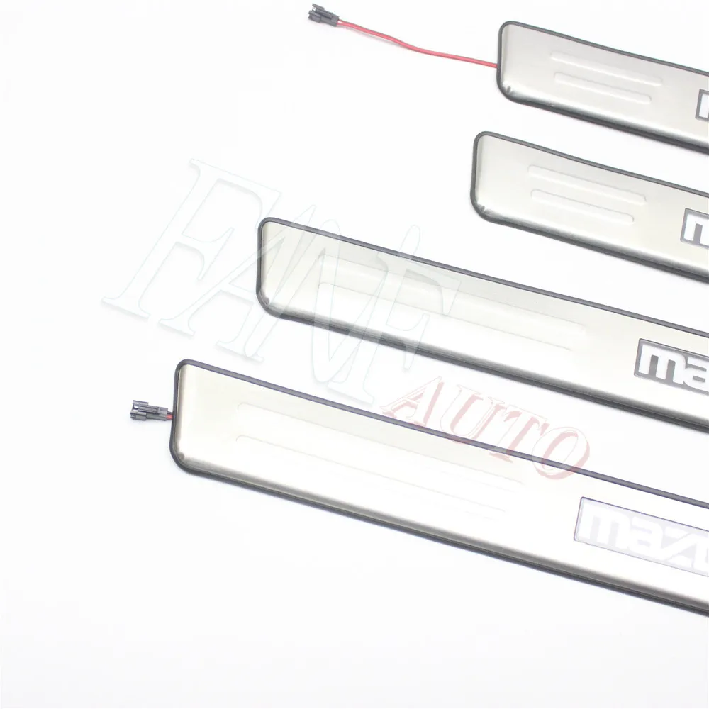 Светодиодная Накладка на порог из нержавеющей стали защитная накладка пороги