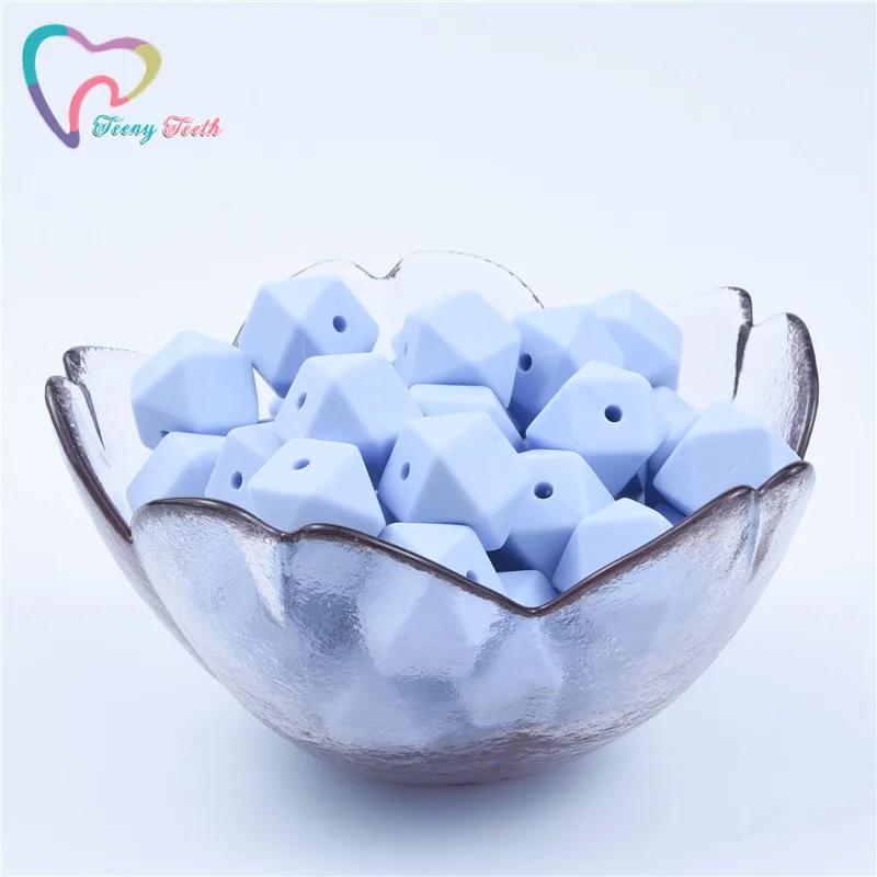 Pastel Blue 20 шт. 14 мм Детские шестигранные силиконовые бусины Восьмиугольные бусины DIY соска цепь Perle Силиконовые Детские Прорезыватели жевательные бусины детские товары - Цвет: Pastel Blue